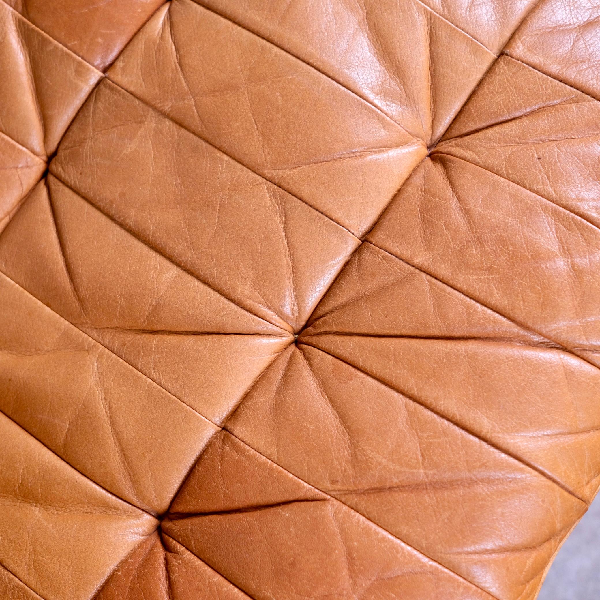 Set von 3 cognacfarbenem Patchwork-Leder DS-11 von De Sede, hergestellt in der Schweiz, 1974 10