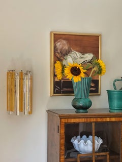 Set of 3 Colorful Striped Murano Wall Sconces