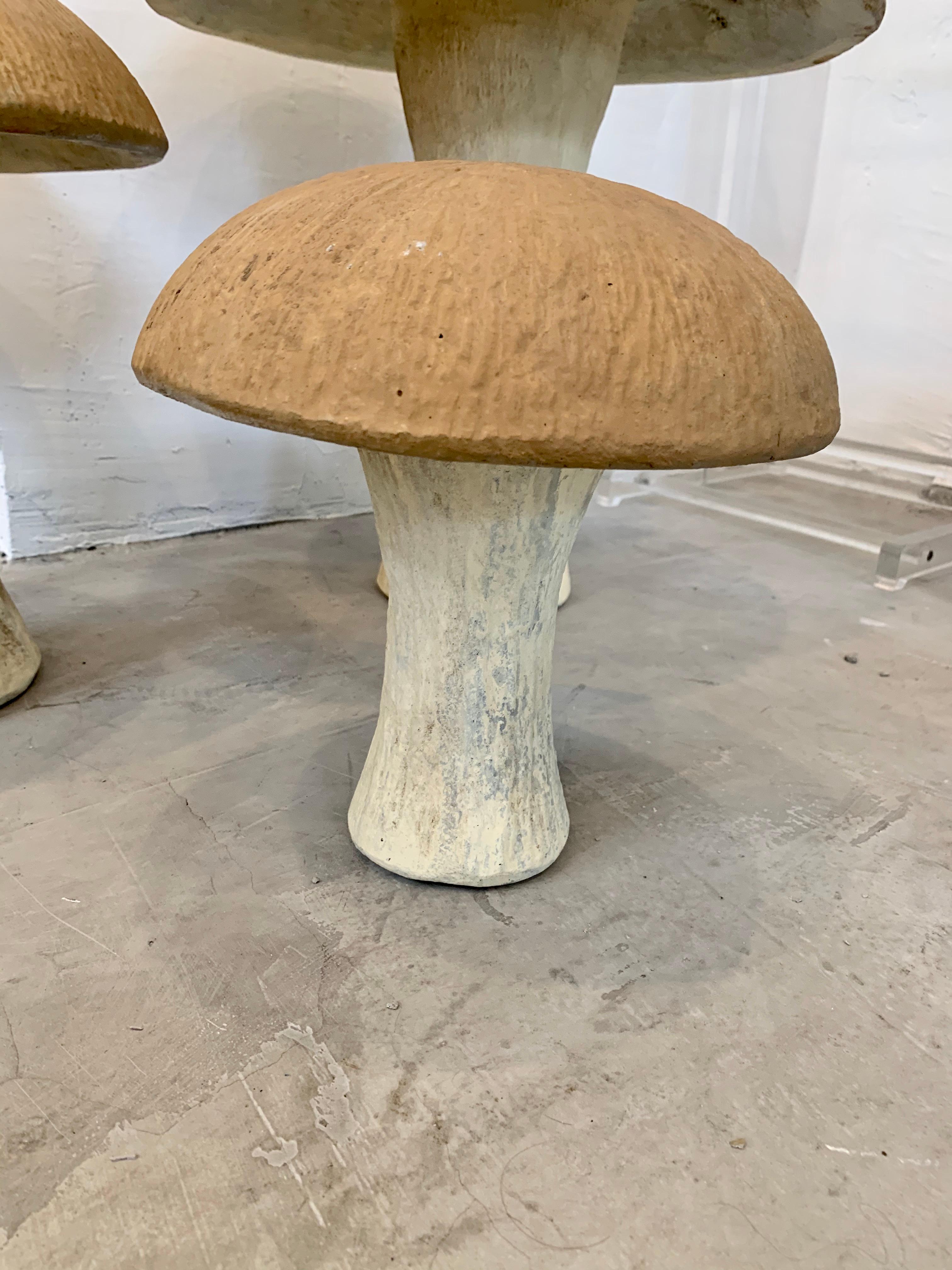 Set of 3 Concrete Mushroom Sculptures 2