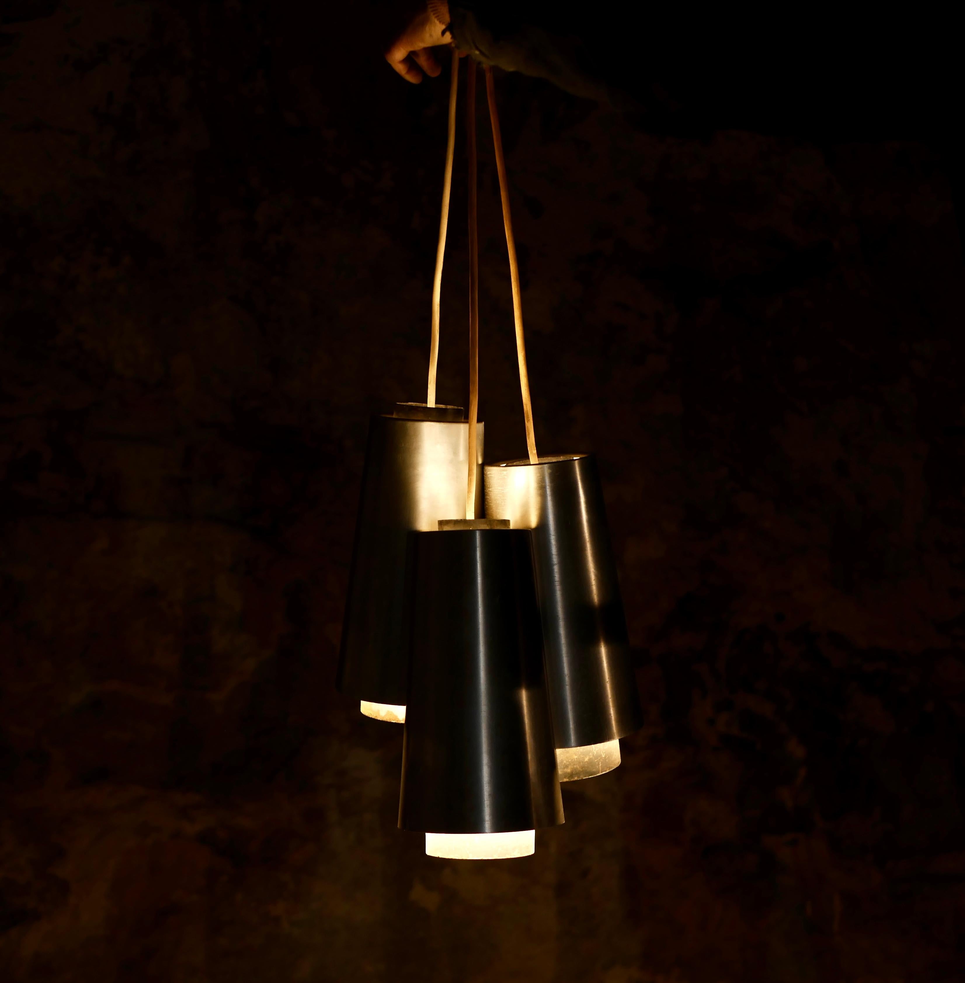 Set of 3 conical pendants by Rack, Netherlands, 1960s For Sale 7