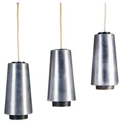 Set of 3 conical pendants by Rack, Netherlands, 1960s