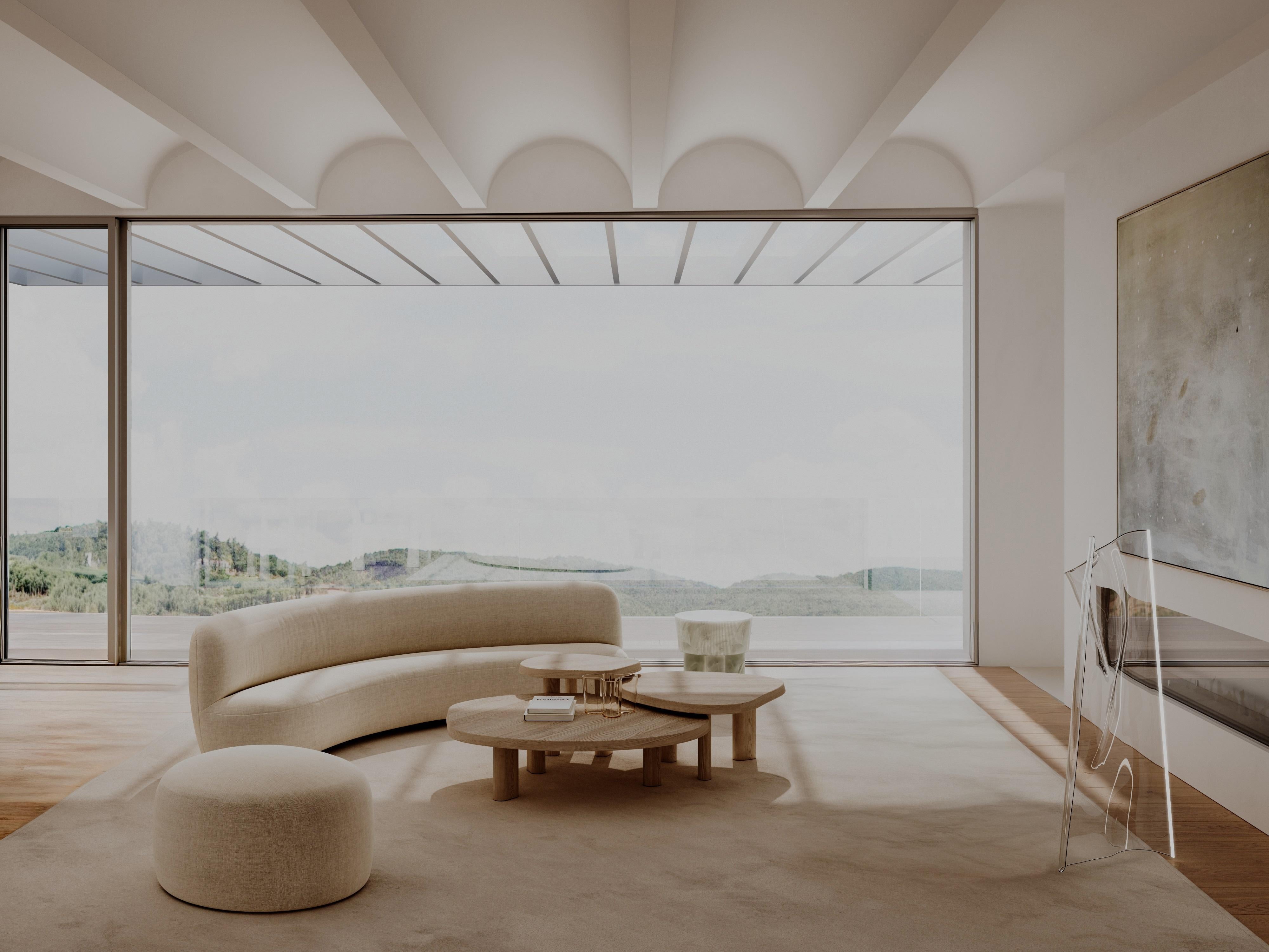 italien Ensemble de 3 tables basses Constantin en marbre Arabescato par Paloma Editions en vente