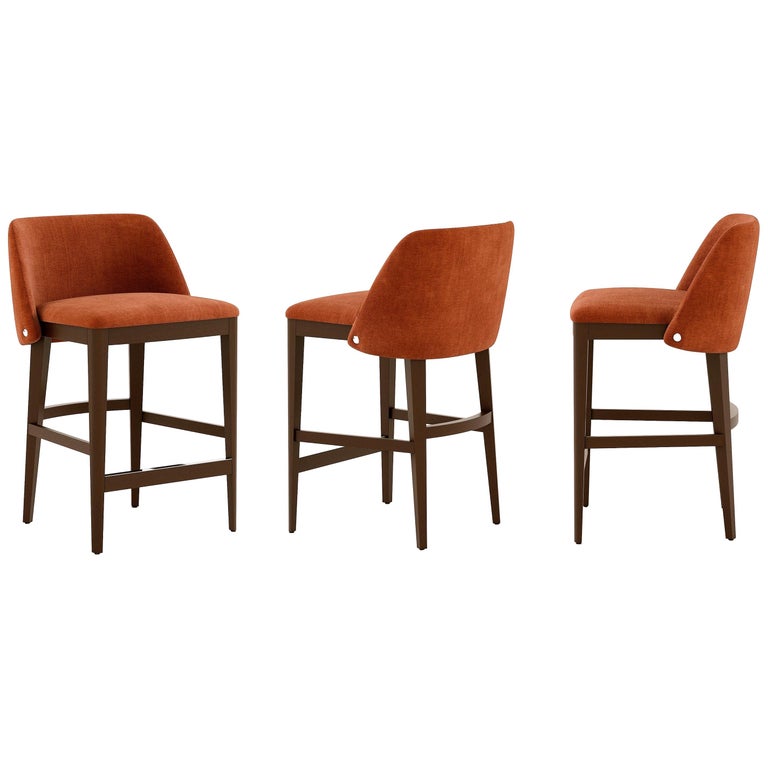 Set of 3 Contemporary Counter Height Stools For Sale at 1stDibs