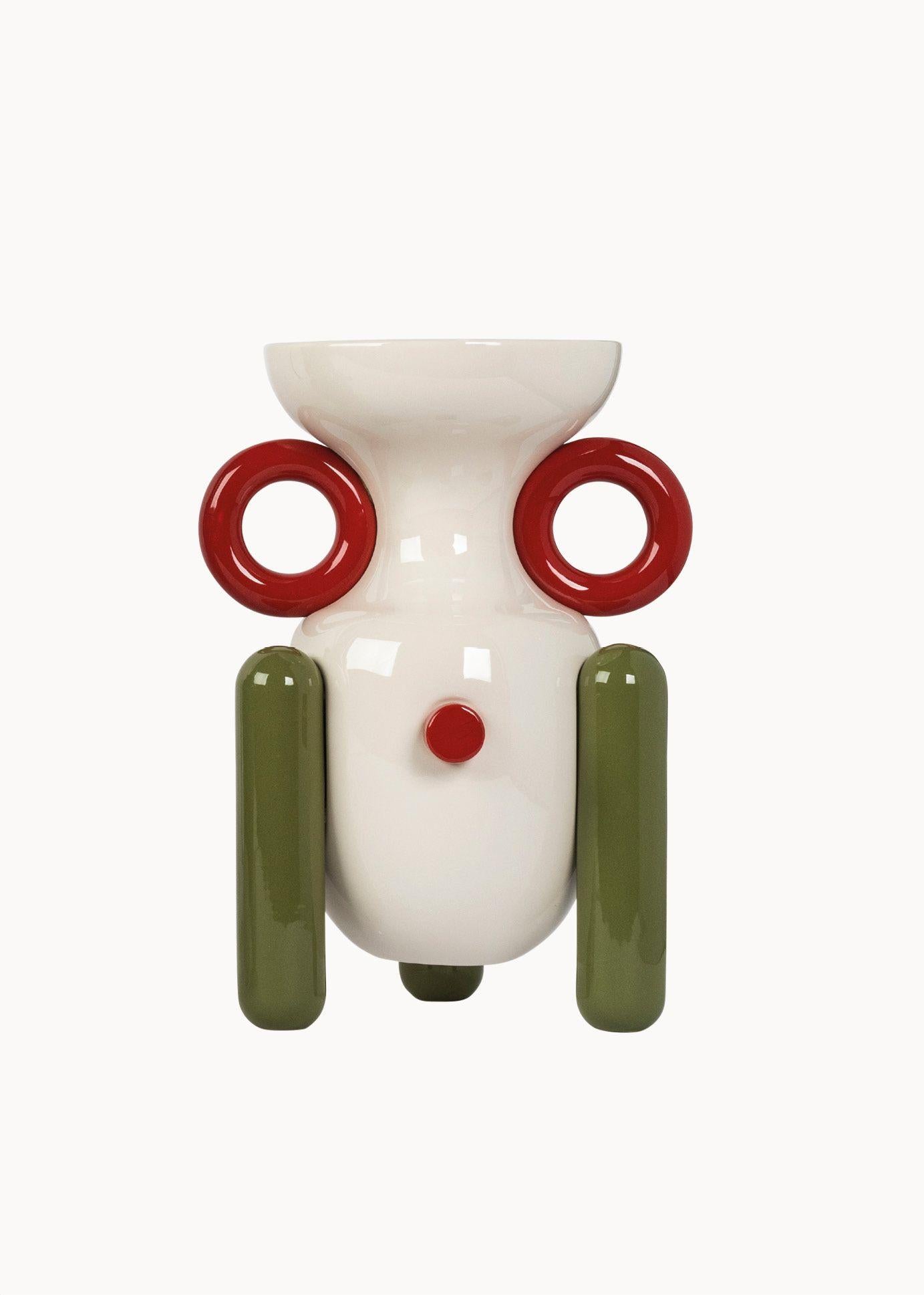 Modern Set of 3 Contemporary Glazed Ceramic Vases, Explorer Collection by Jaime Hayon For Sale