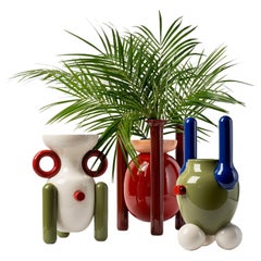 Set of 3 Contemporary Decor Glazed Ceramic Explorer Vase Collection