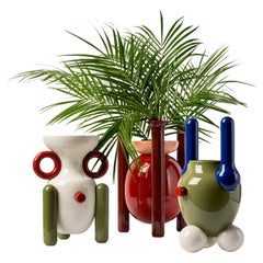Set of 3 Contemporary Decor Glazed Ceramic Explorer Vase Collection