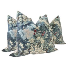 Lot de 3 oreillers contemporains en duvet Scalamandre Marli en bleu