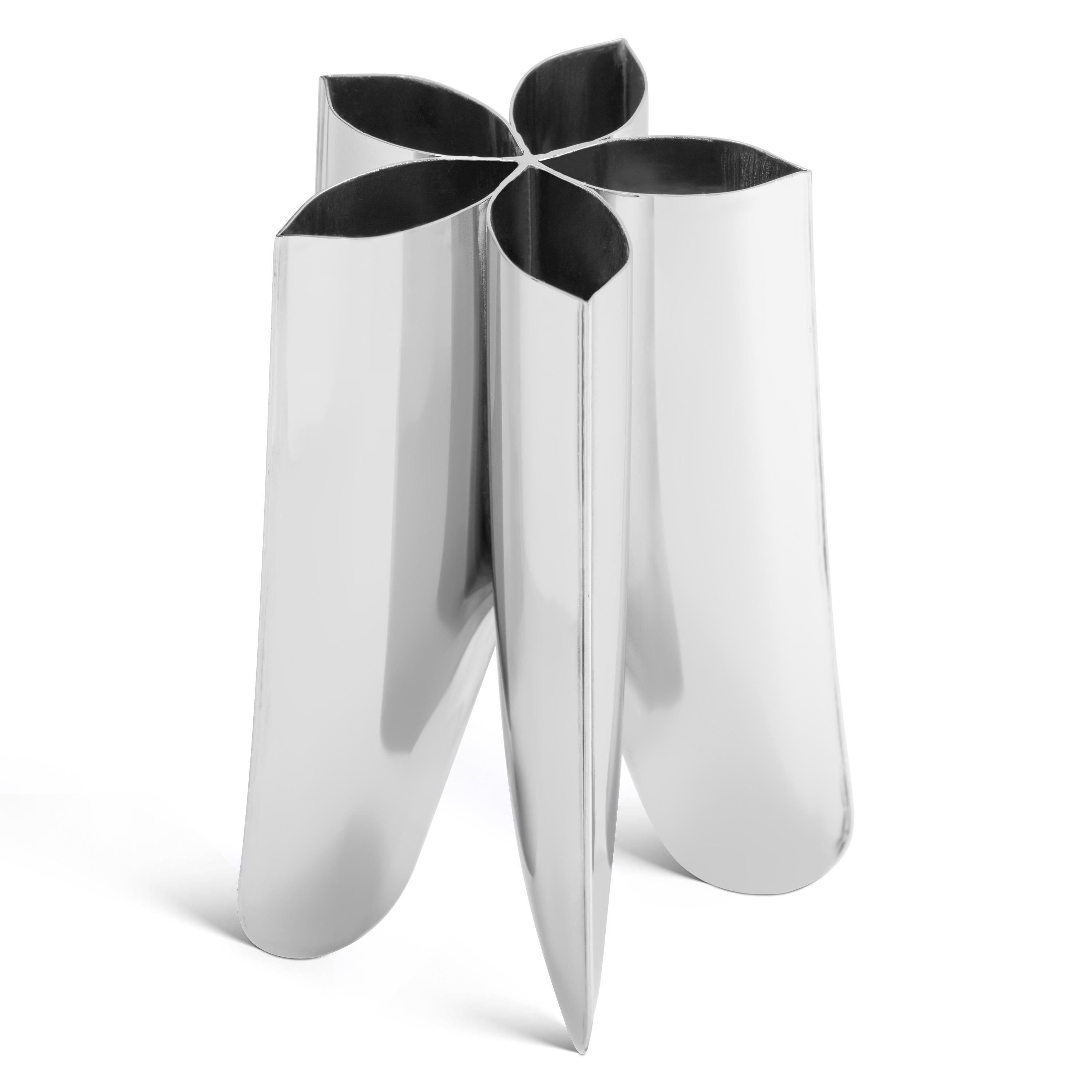 Polish Set of 3 Contemporary Vases 'Rotation' by Zieta, Stainless Steel For Sale