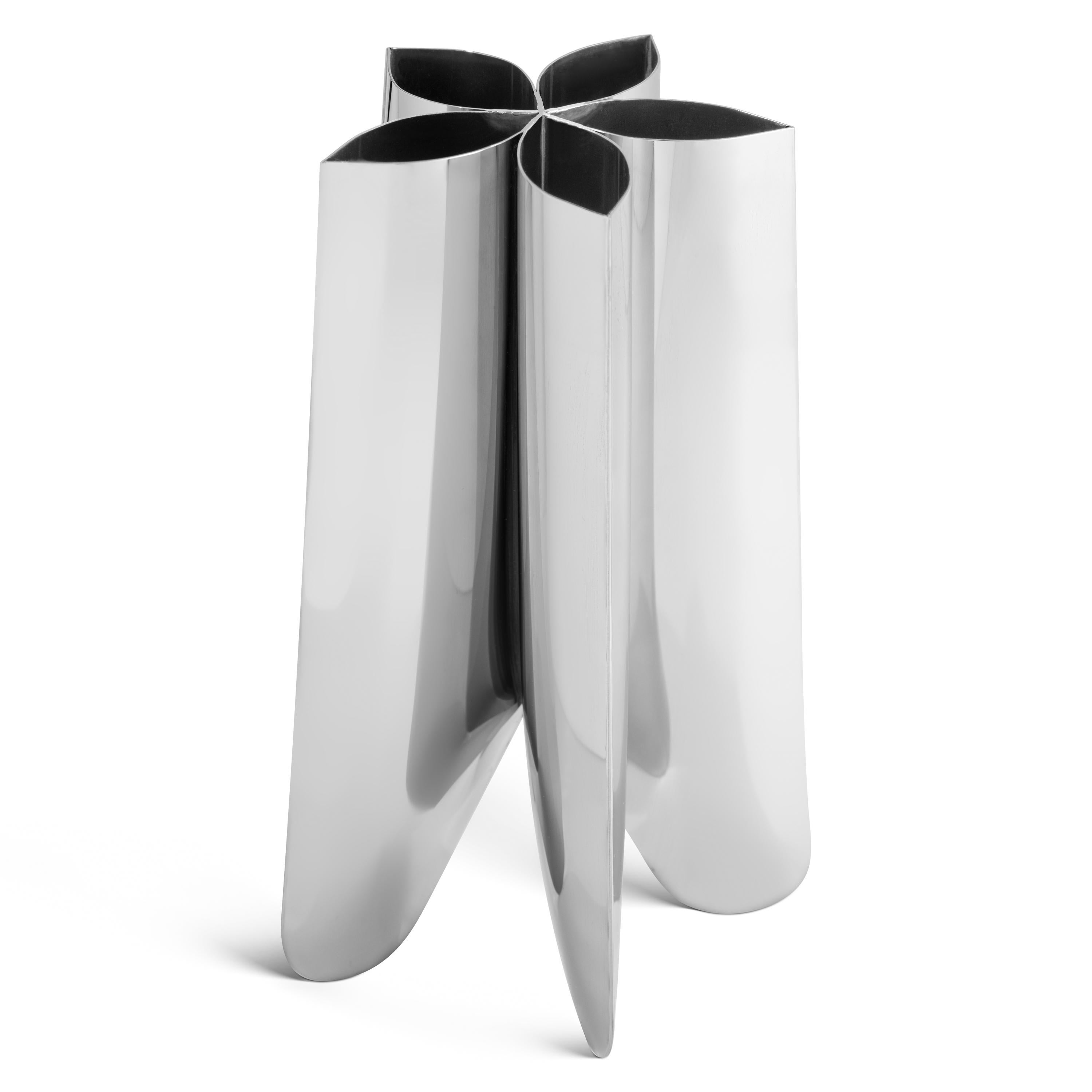 Polished Set of 3 Contemporary Vases 'Rotation' by Zieta, Stainless Steel For Sale