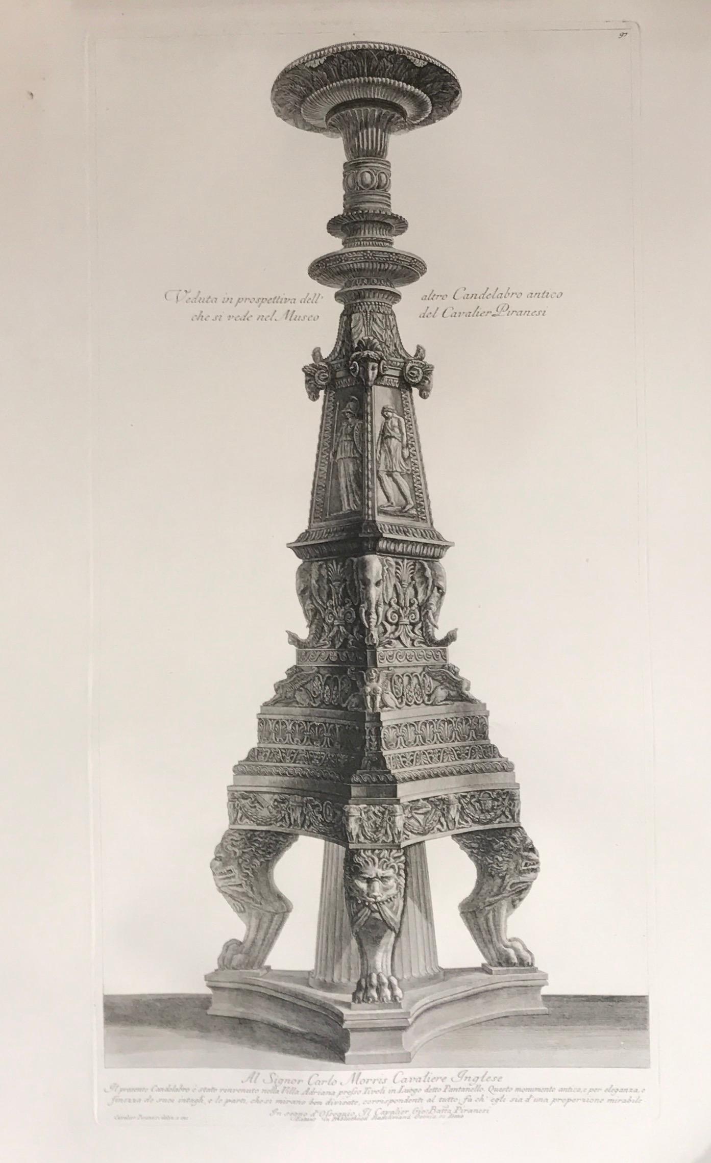 French Set of 3 Copper Plate Engravings, by Giovanni Battista Piranesi For Sale