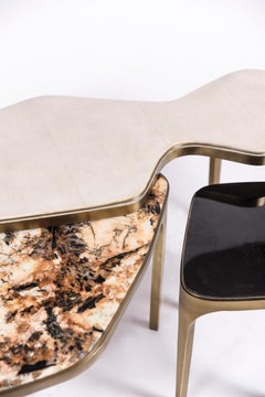 Set di 3 tavolini Cosmos in Shagreen, Shell e Hwana & Y Augousti