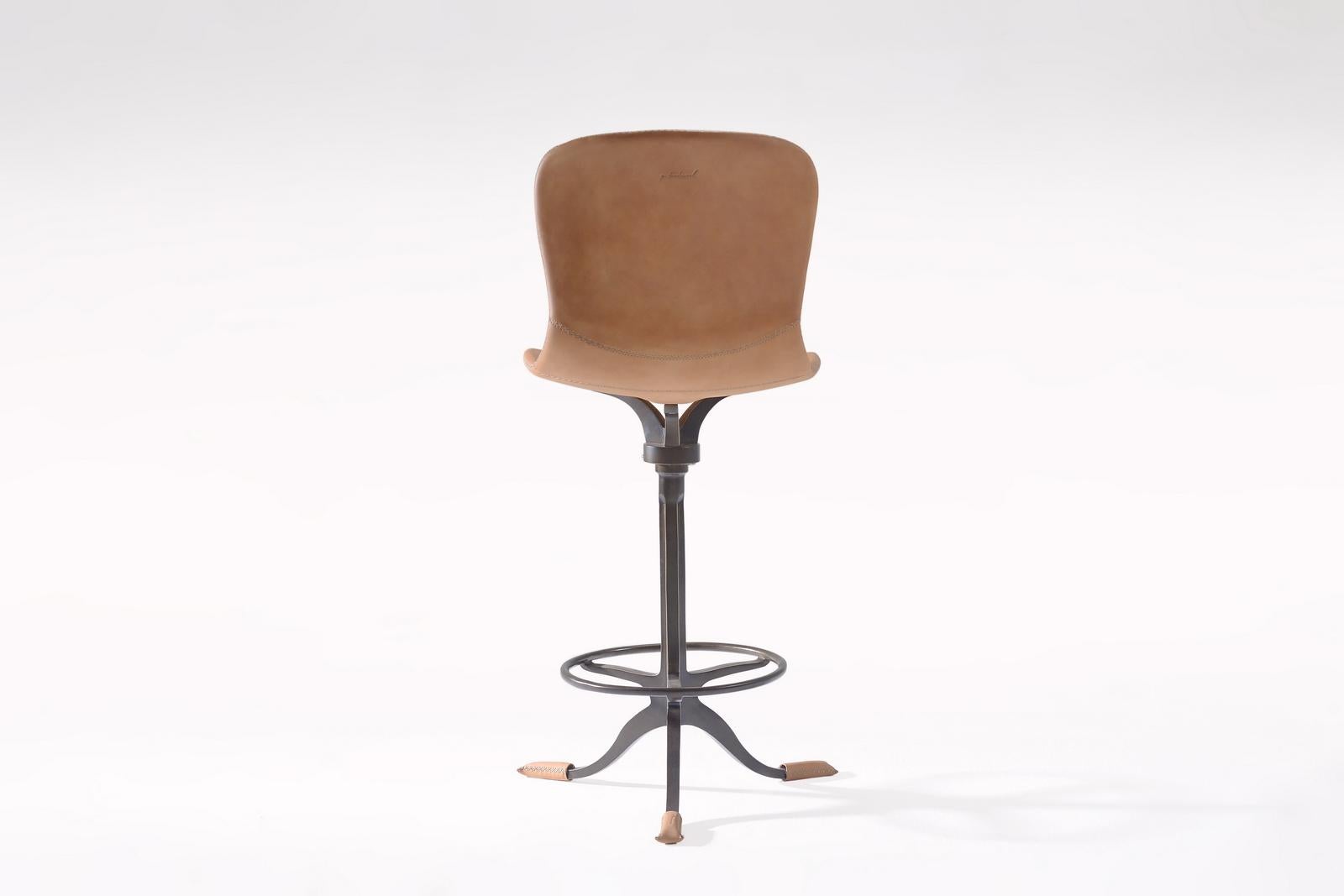 Set of 3 Counter-Height Swivel Stool with Footrest Ring, by P. Tendercool In New Condition For Sale In Bangkok, TH