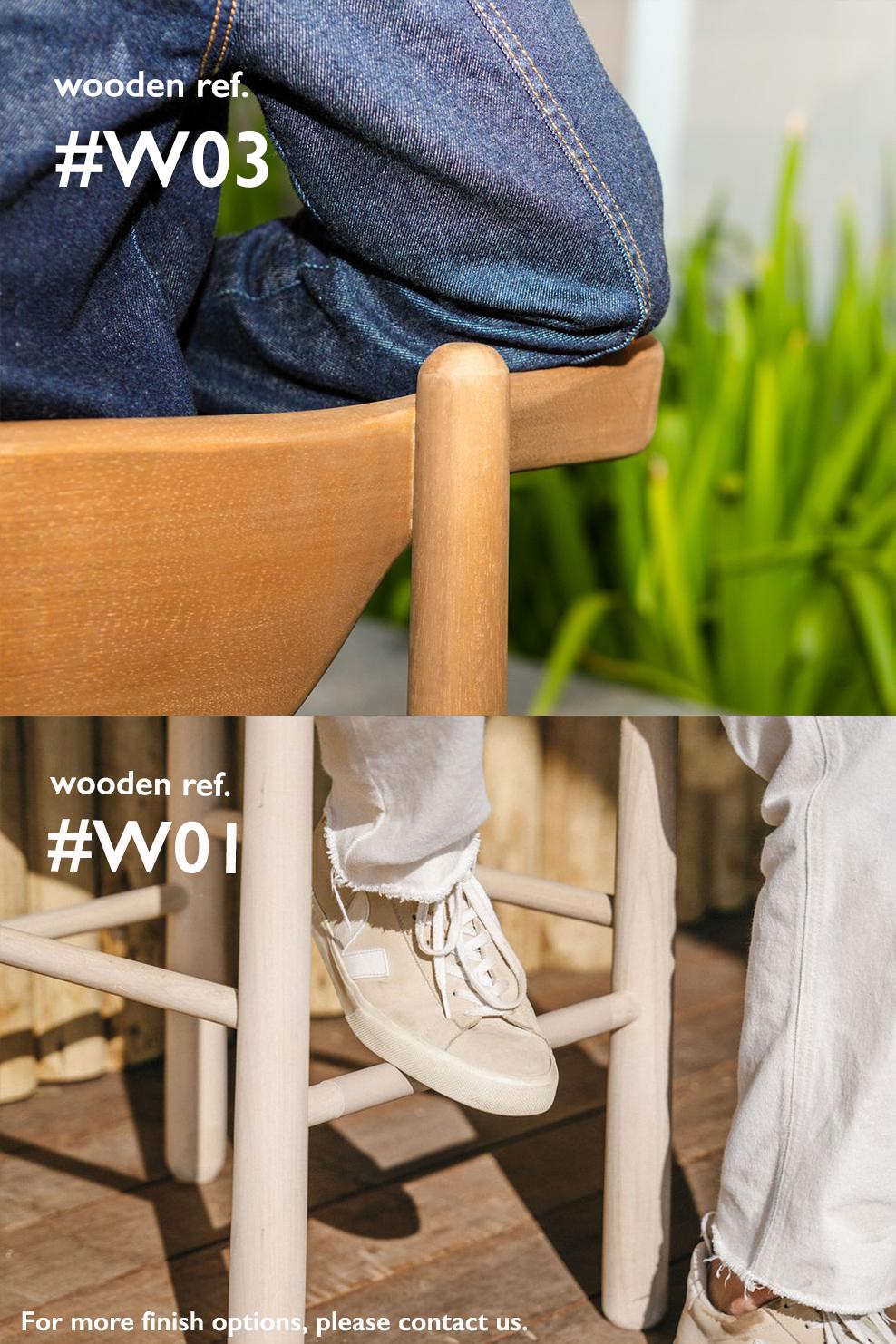 Fabric Set of 3 Counter Stool Aratú. All solid wood. For Sale
