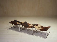 Set of 3 Cowhide Stools by Odile Mir 1972