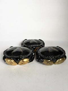 Set of 3 Crab shapes in Ceramic, empty pocket, France, 1970