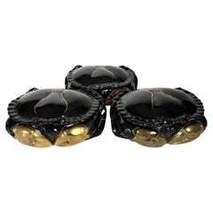 Set of 3 Crab shapes in Ceramic, empty pocket, France, 1970