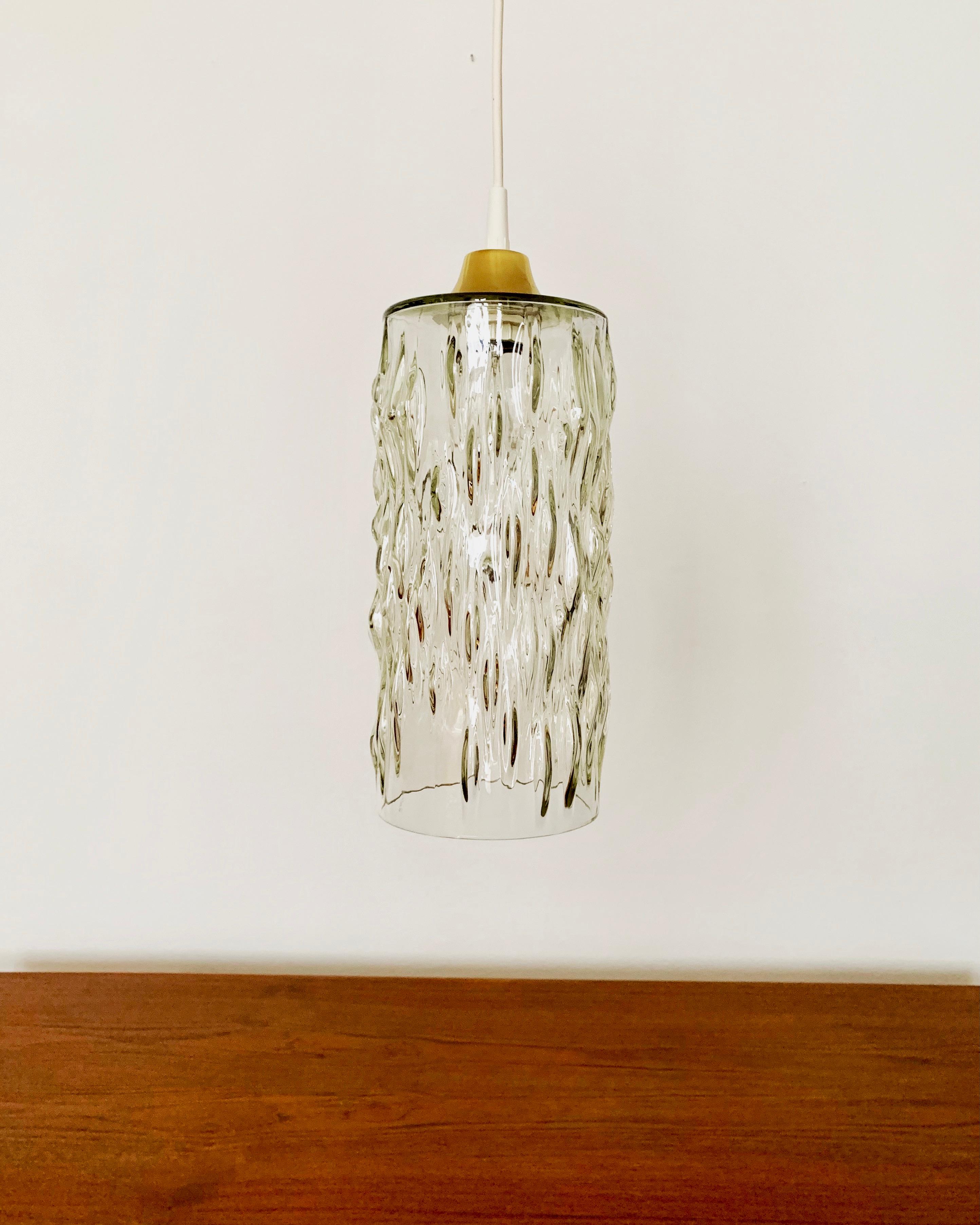 Milieu du XXe siècle Ensemble de 3 lampes à suspension en verre de cristal en vente