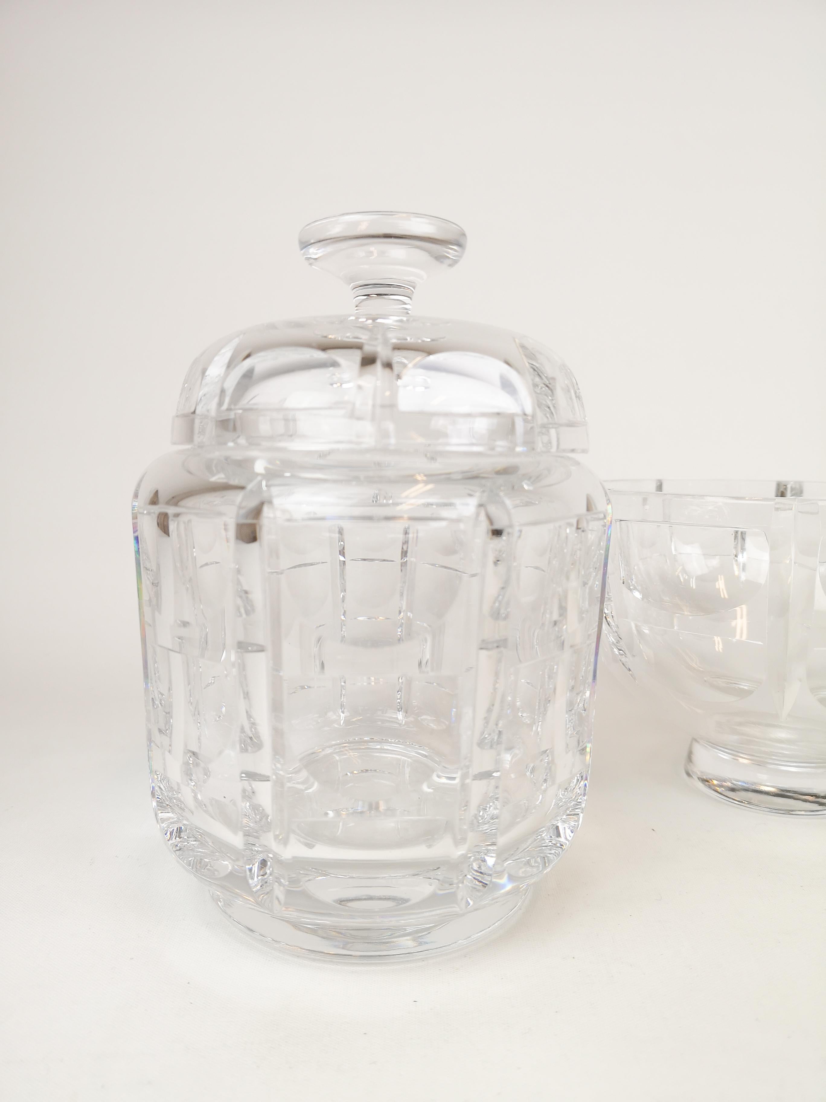 Mid-20th Century Set of 3 Crystal Pieces Art Deco Orrefors Simon Gate Sweden For Sale