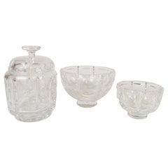 Ensemble de 3 pièces en cristal Art Déco Orrefors Simon Gate Suède