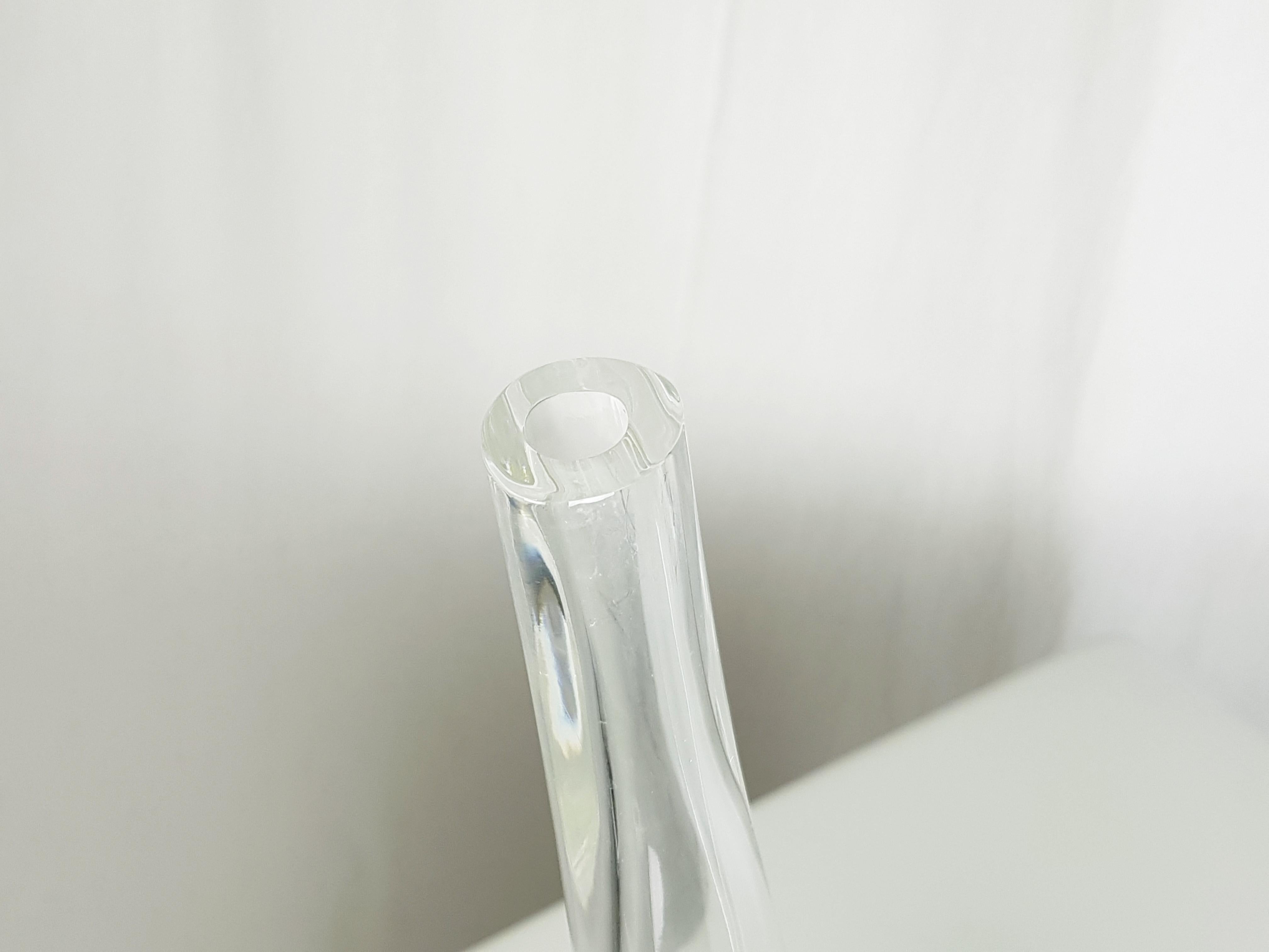 Postmoderne Ensemble de 3 vases en cristal d'Angelo Mangiarotti pour Cristalleria Colle, années 80 en vente
