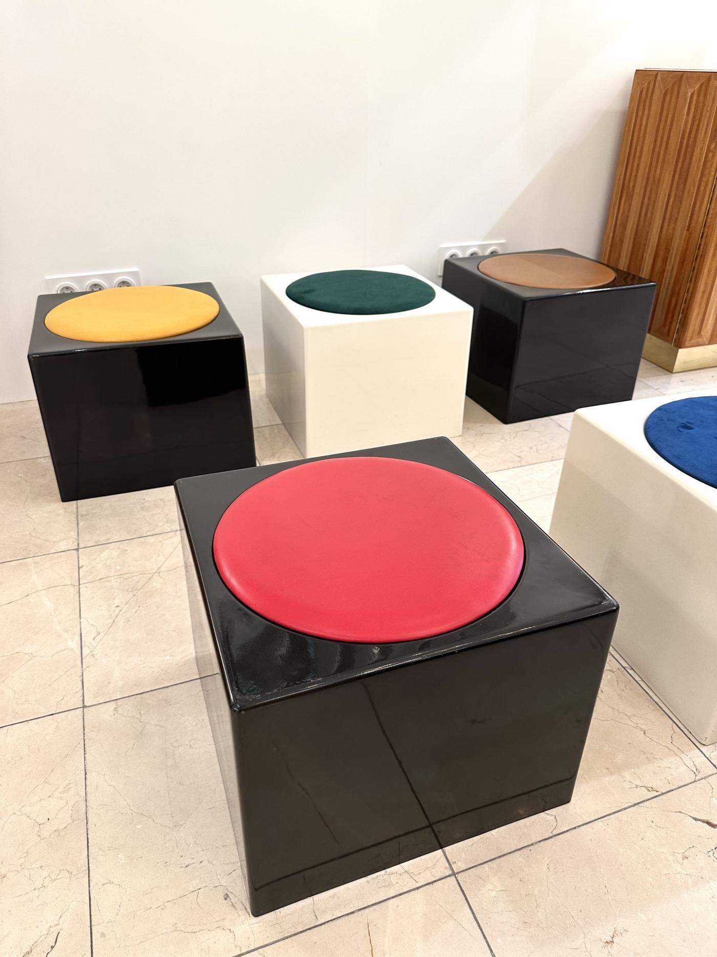 Late 20th Century Set of 3 Cube Stools Il Kubile by MIM Roma, Italy, 1970s