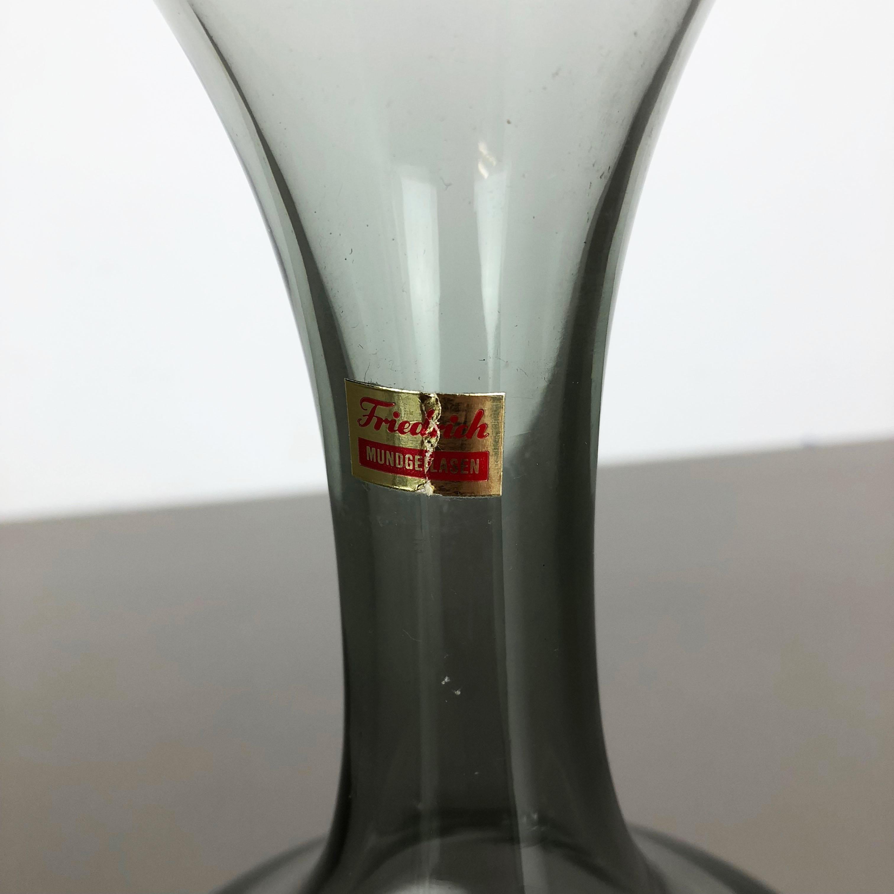 Set of 3 Cubic Hand Blown Crystal Glass Vase by Friedrich Kristall Germany 1970s For Sale 5