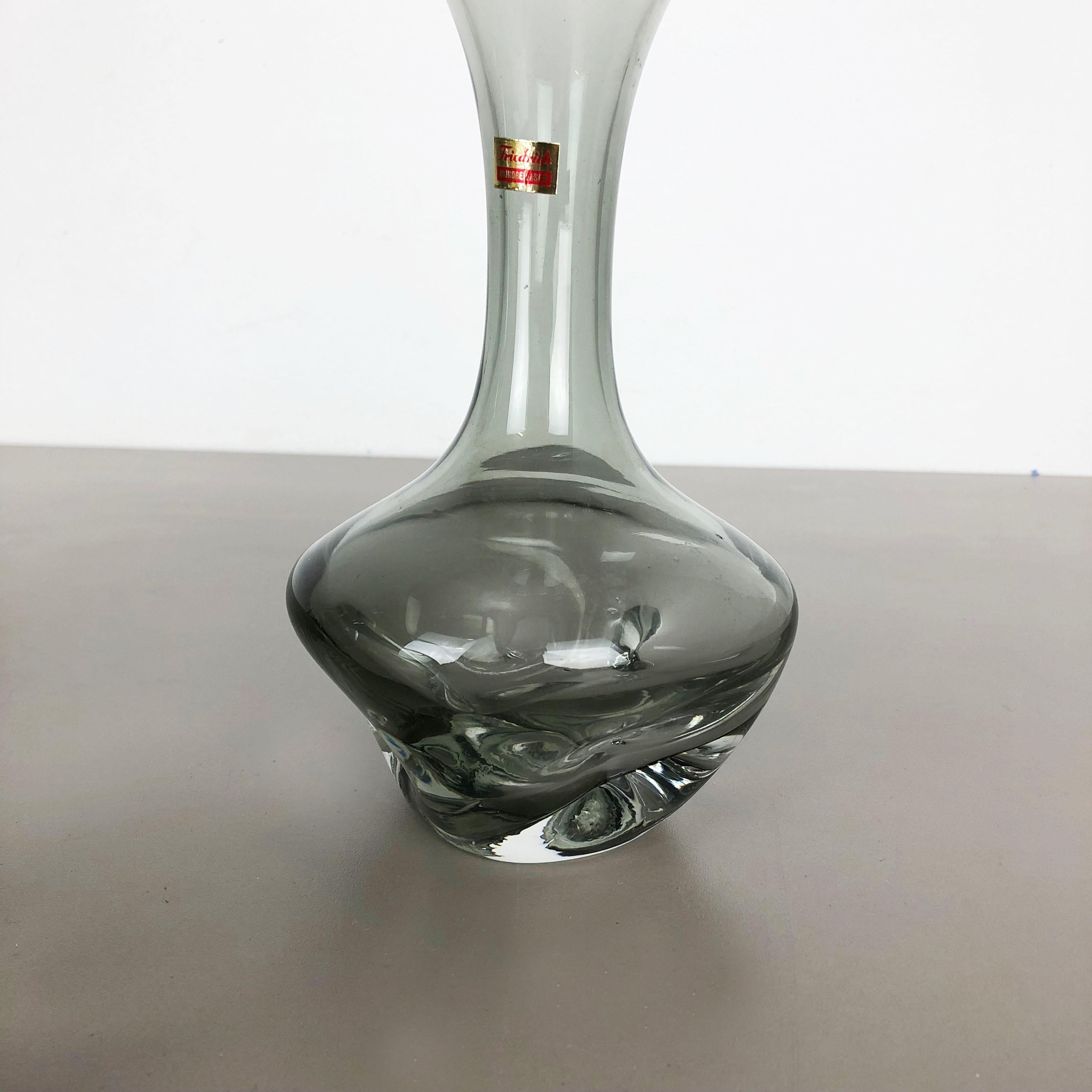 Set of 3 Cubic Hand Blown Crystal Glass Vase by Friedrich Kristall Germany 1970s For Sale 3