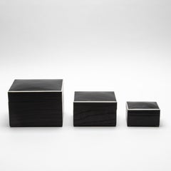 Juego de 3 cajas superiores curvadas de roble negro by R&Y Augousti