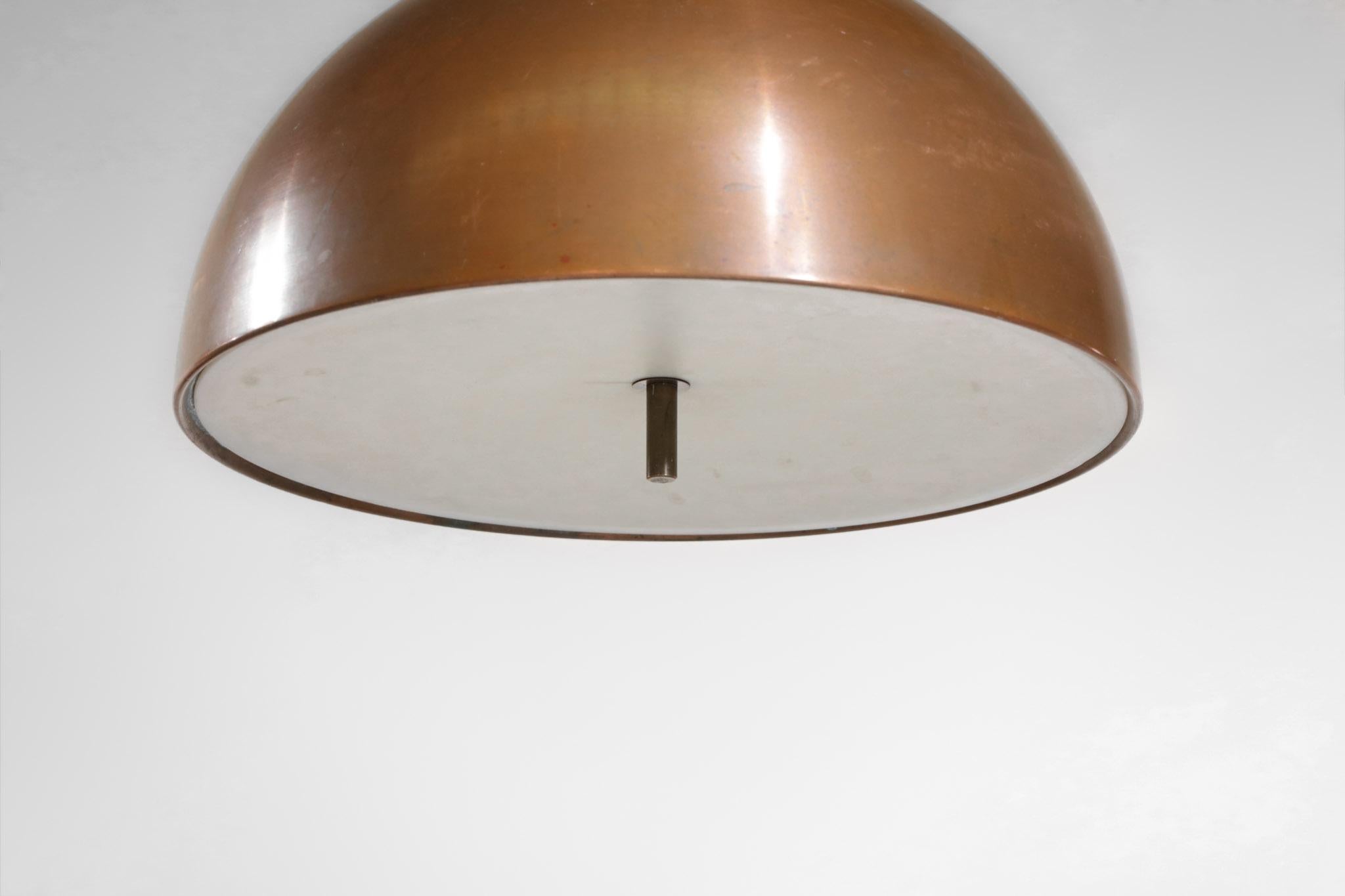 Mid-20th Century Set of 3 Danish 60's Copper Pendant Lamps by Designer Jo Hammerborg D179