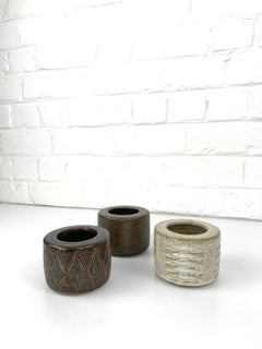 Set of 3 Danish Ceramic Vases Palshus Denmark Per & Annelise Linnemann-Schmidt