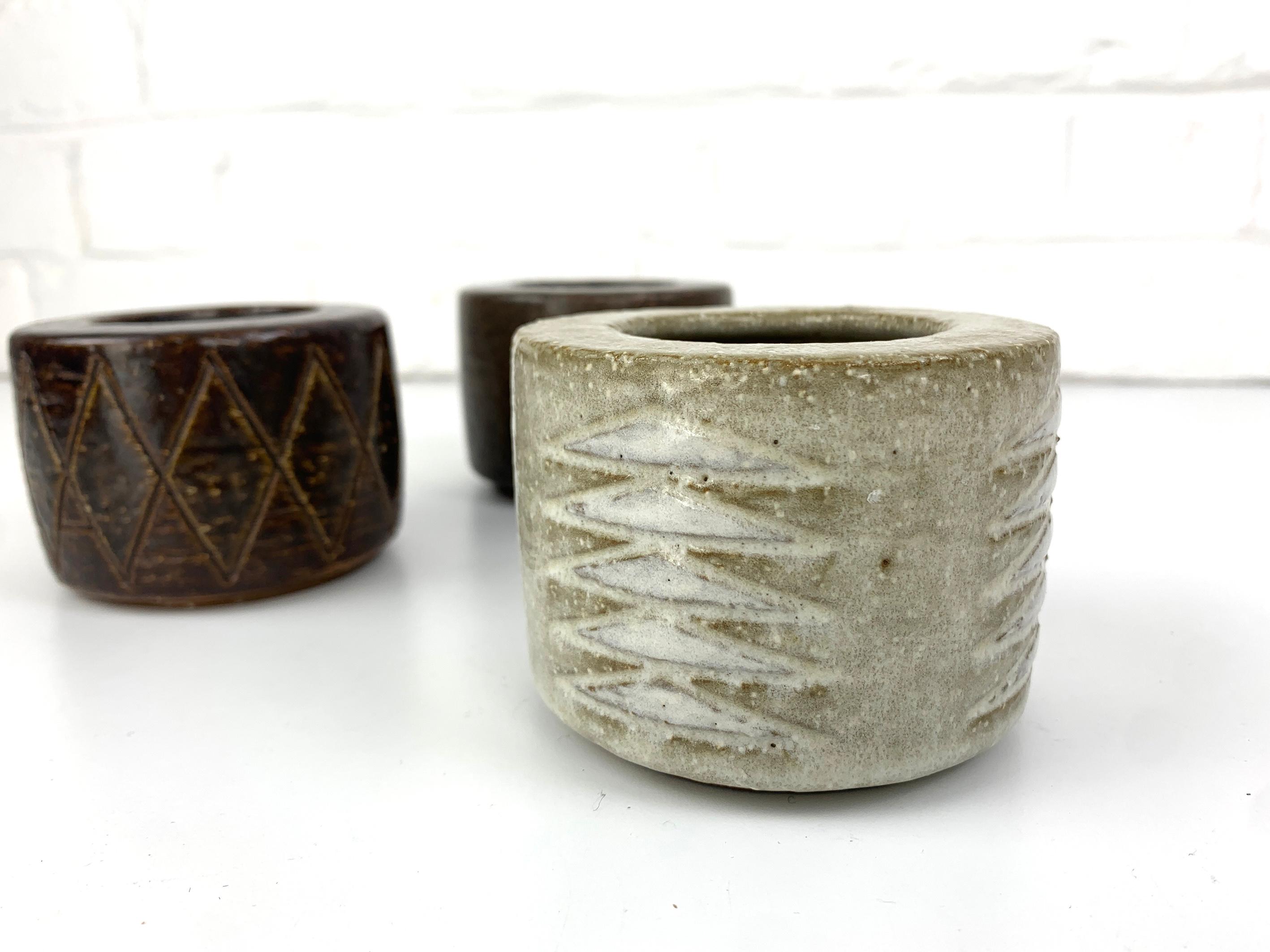 Set of 3 Danish Ceramic Vases Palshus Denmark Per & Annelise Linnemann-Schmidt For Sale 2