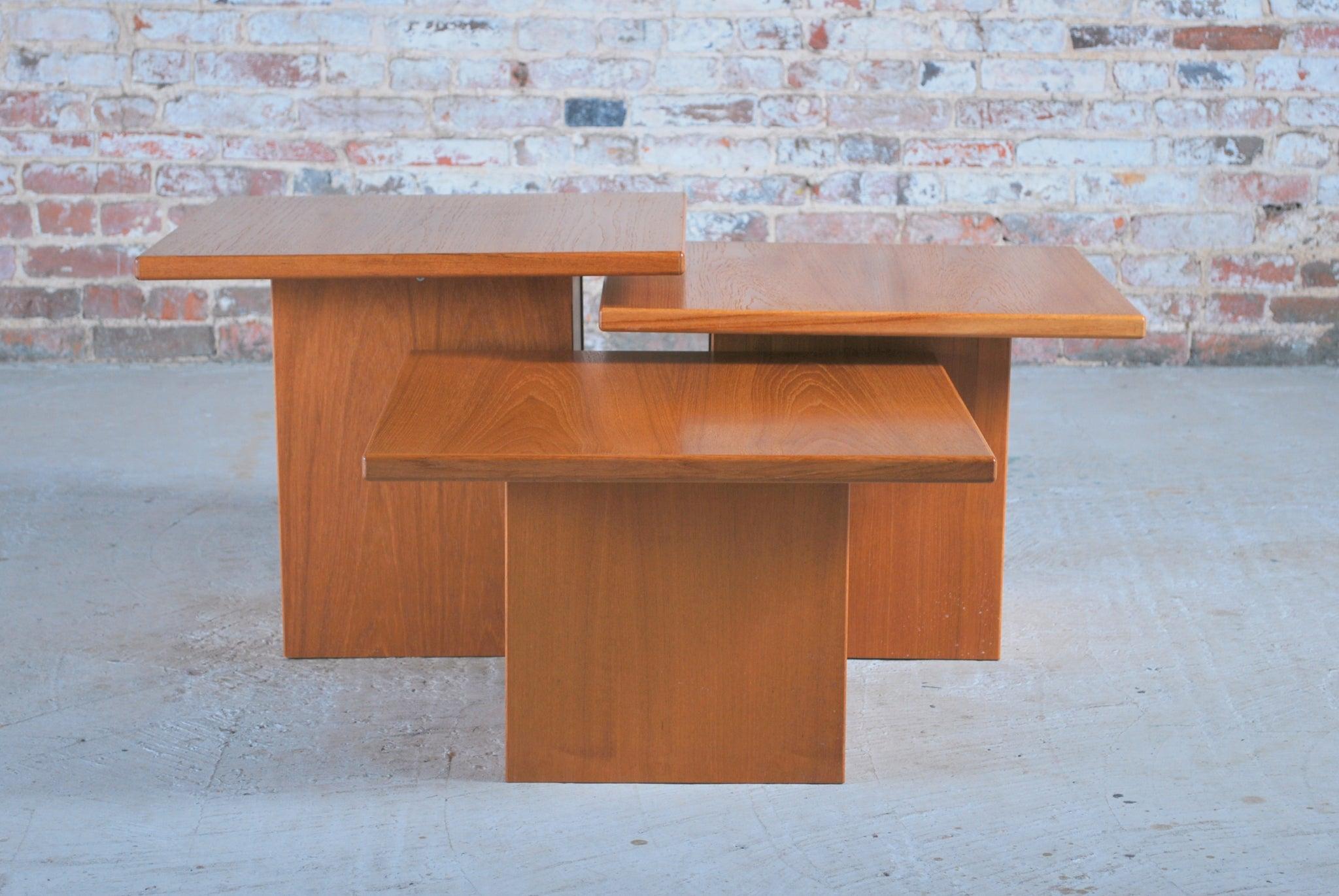 Mid-Century Modern Set of 3 Danish Mid Century Tables/Nesting Tables by Gangso, Circa 1970