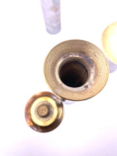 Ensemble de 3 bougeoirs danois modernes en laiton et plaqué acier par Toben Orskov