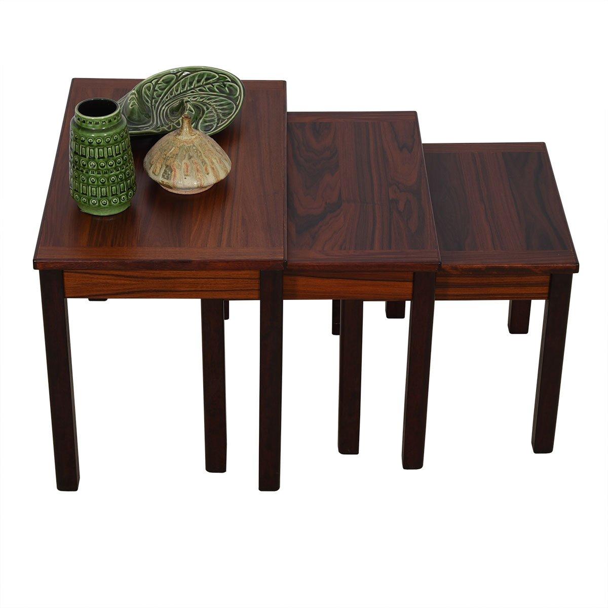 Set of 3 Danish Modern Nesting Tables in Rosewood For Sale 5