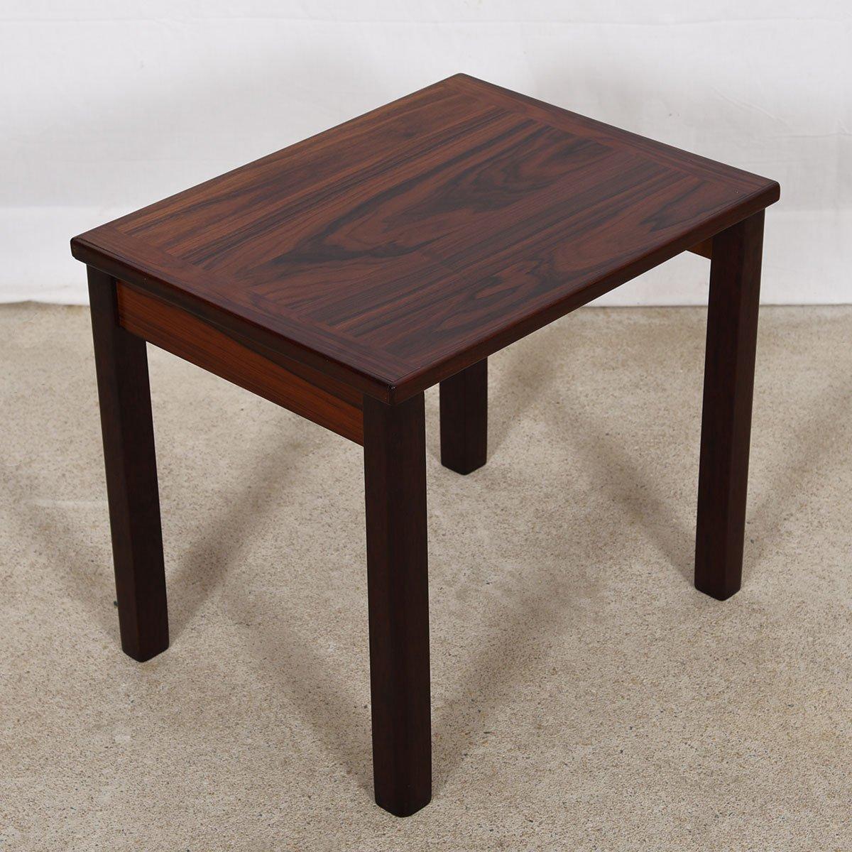 Set of 3 Danish Modern Nesting Tables in Rosewood For Sale 1