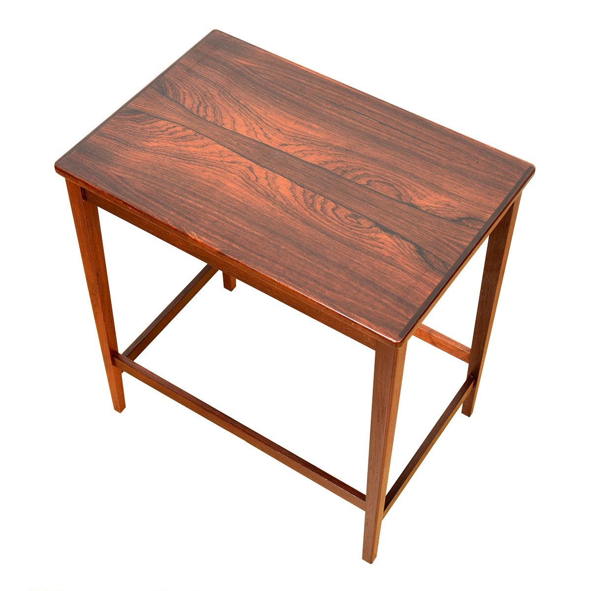 Set of 3 Danish Modern Rosewood Nesting Tables In Excellent Condition For Sale In Kensington, MD