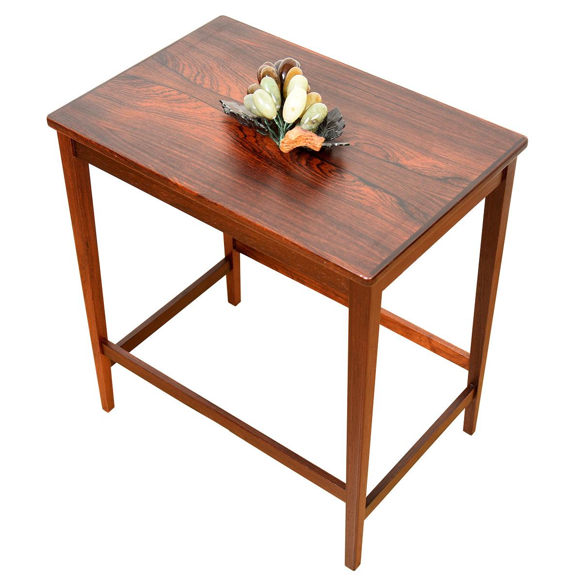 20th Century Set of 3 Danish Modern Rosewood Nesting Tables For Sale