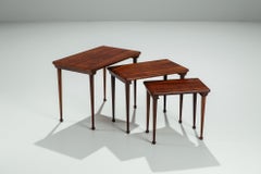 Set of 3 Danish nesting tables in rosewood Denmark 1960