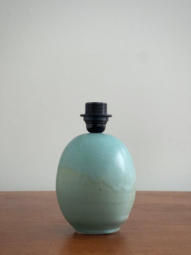 Ensemble de (3) lampes de table robustes en céramique turquoise Preben Brandt Larsen, Denmark1970 en vente 6