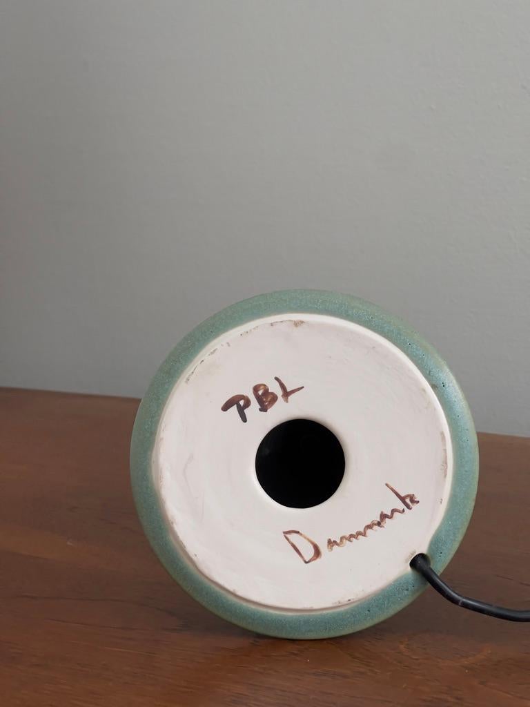 Ensemble de (3) lampes de table robustes en céramique turquoise Preben Brandt Larsen, Denmark1970 en vente 1
