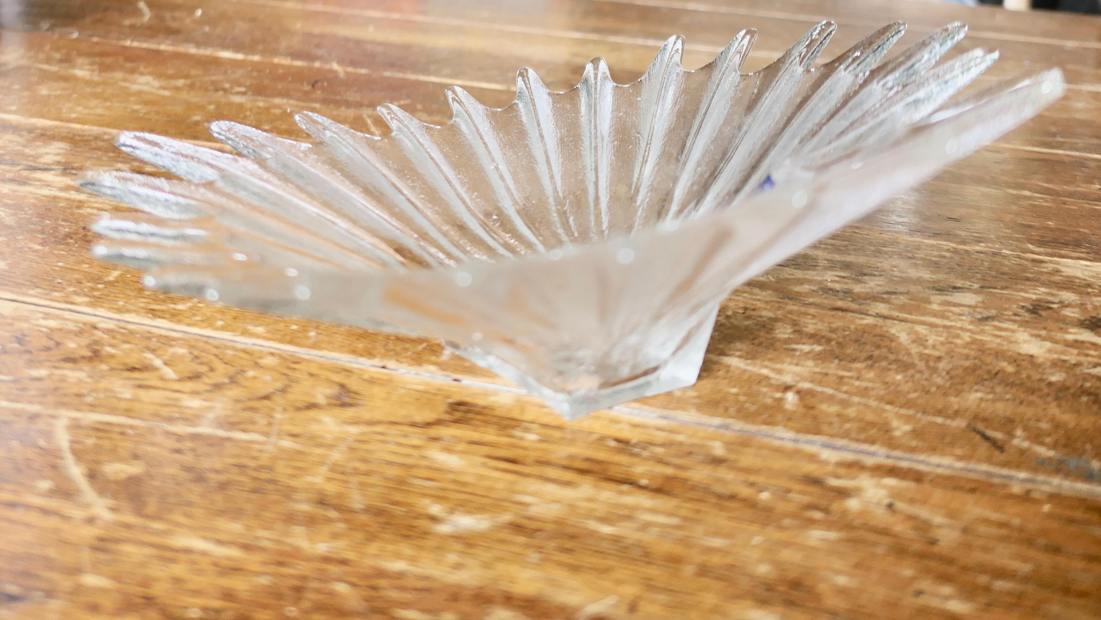 Mid-Century Modern Set of 3 Darlington Crystal Palm Design Dishes  by Anita Harris