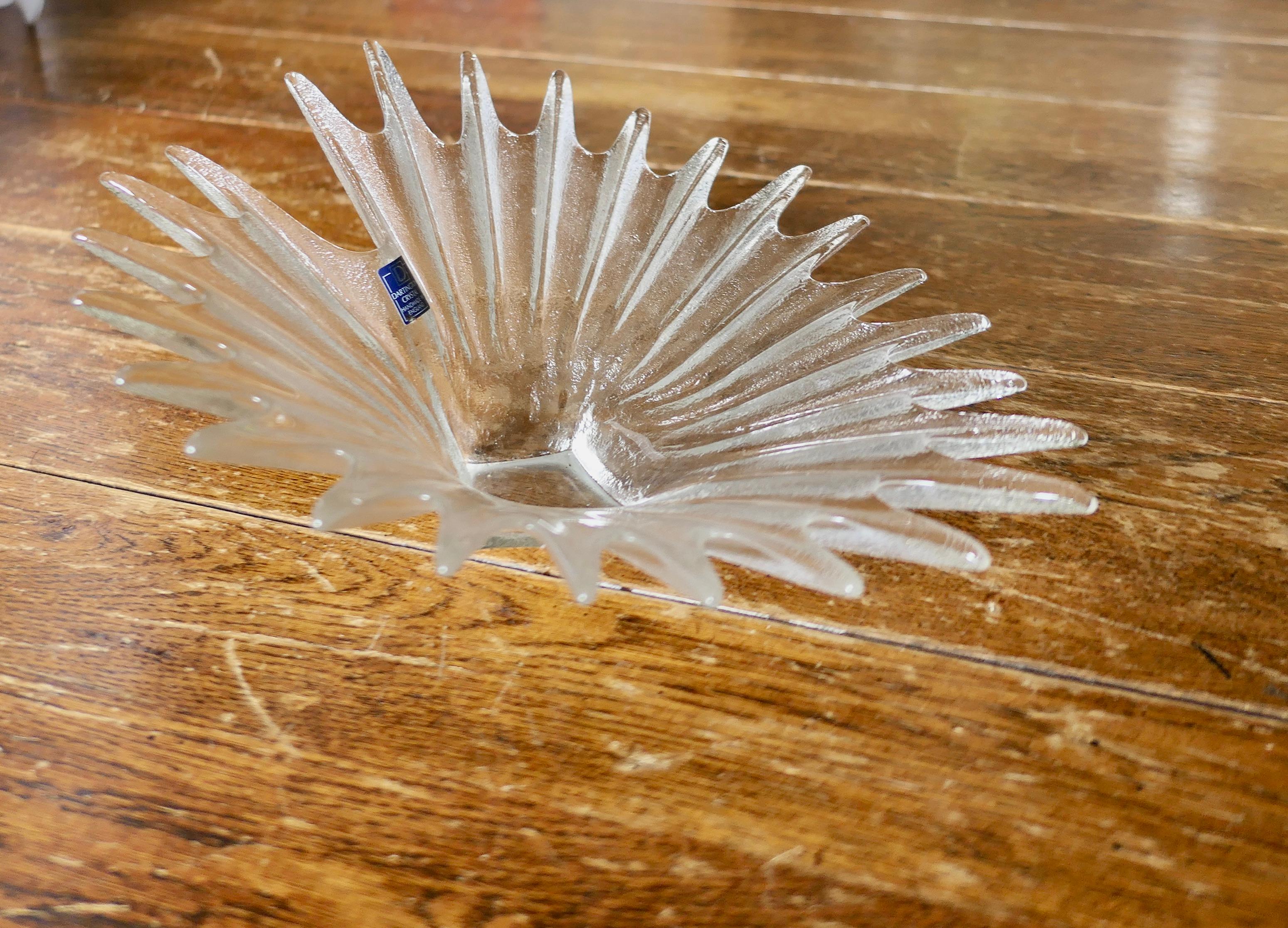 Mid-20th Century Set of 3 Darlington Crystal Palm Design Dishes  by Anita Harris