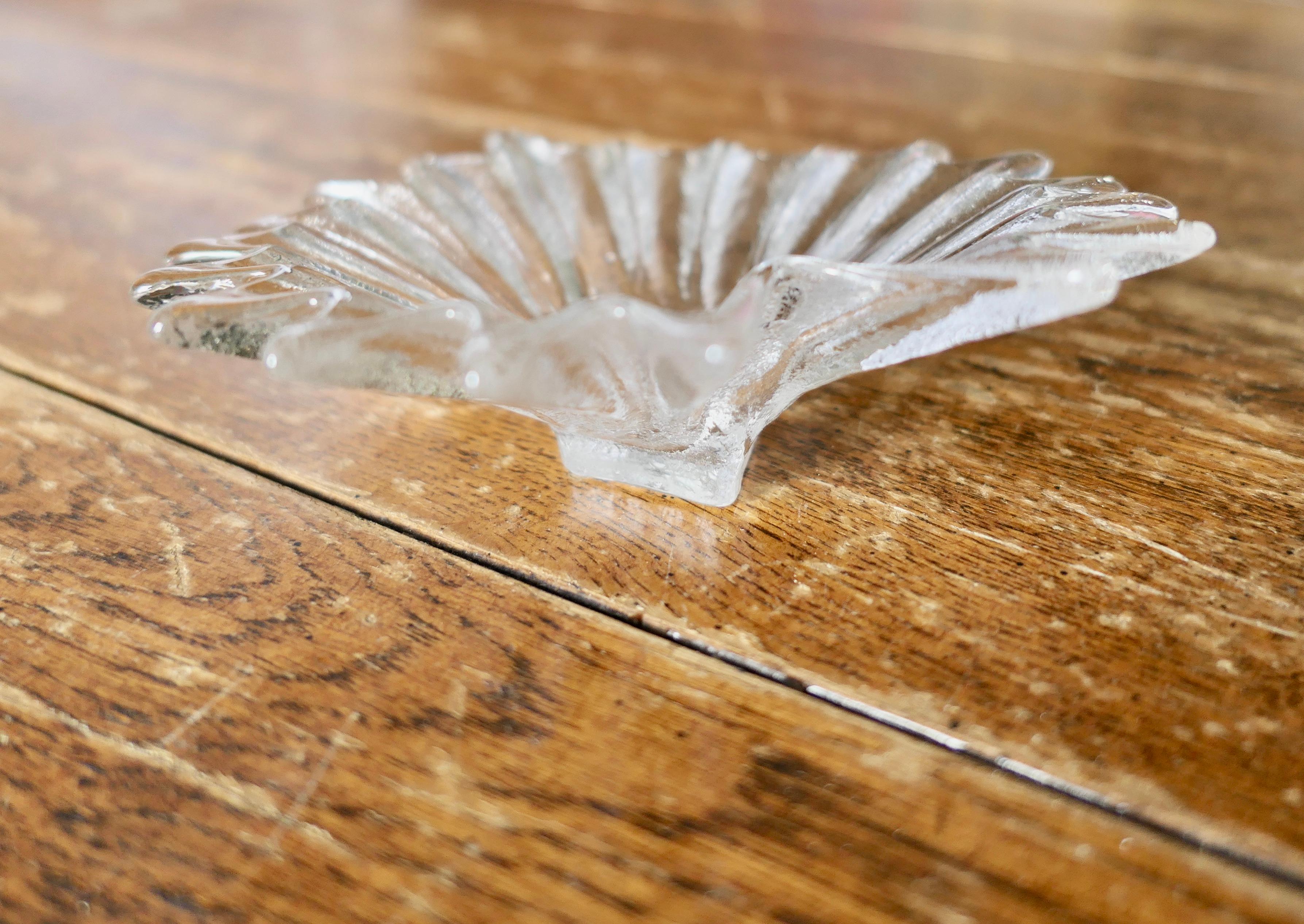 Set of 3 Darlington Crystal Palm Design Dishes  by Anita Harris 2