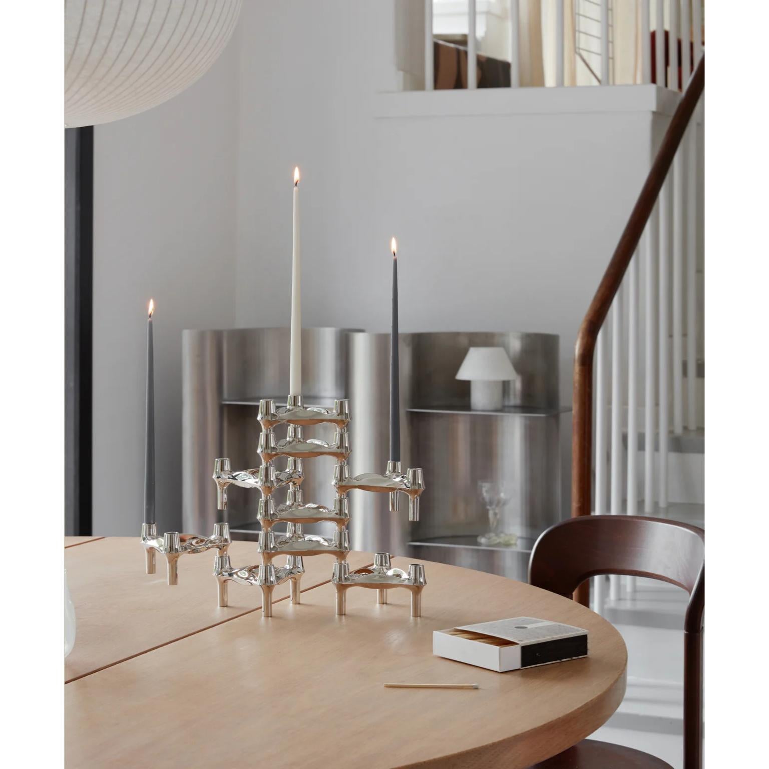 Other Set of 3 Decorative BMF Candle Holders in Chrome Finish by STOFF Nagel For Sale