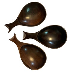 Set of 3 Decorative Bowls in Brazilian Hardwood, Unknown, 1960s