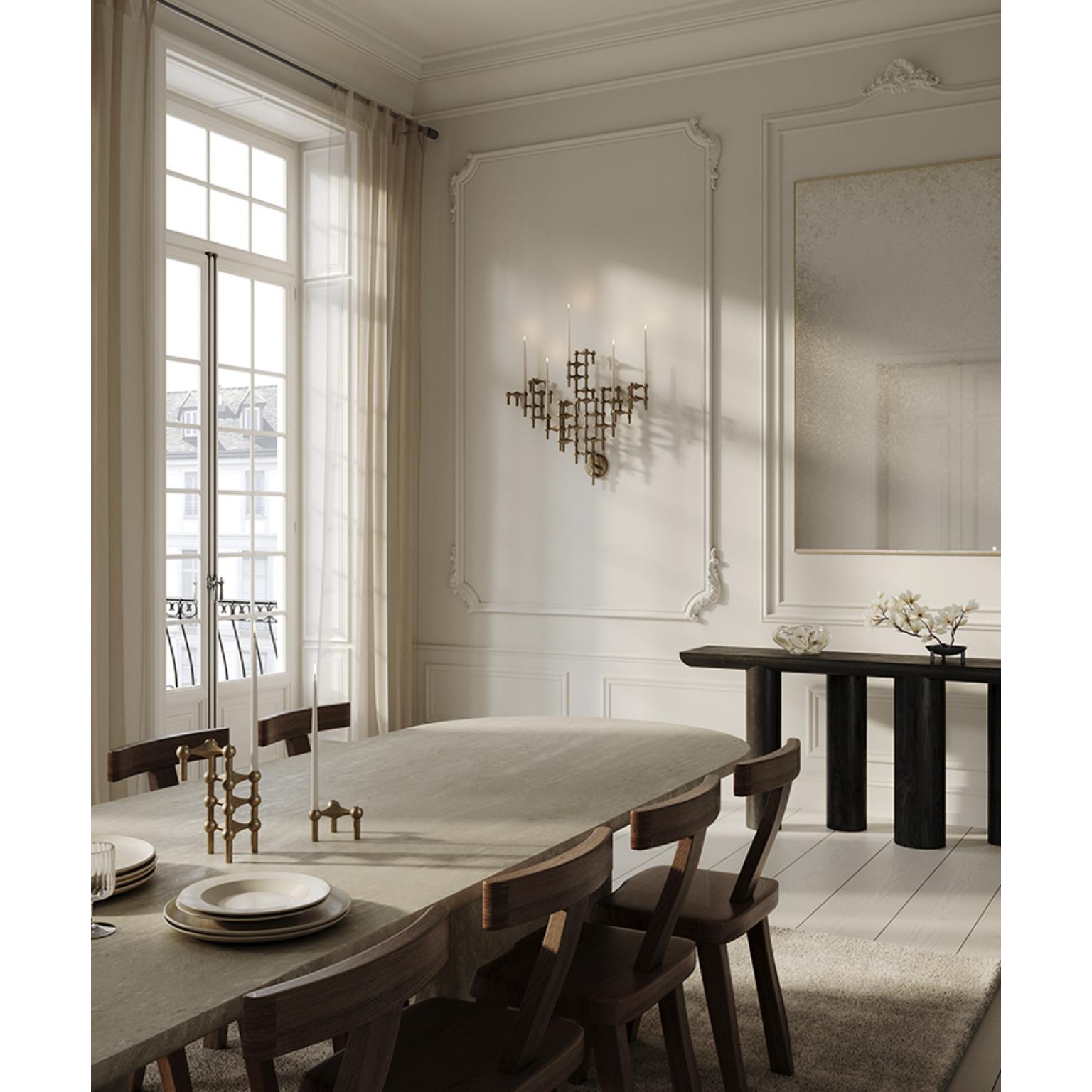 Set de 3 Portavelas Decorativos de Latón Bronceado by STOFF Nagel en venta 4