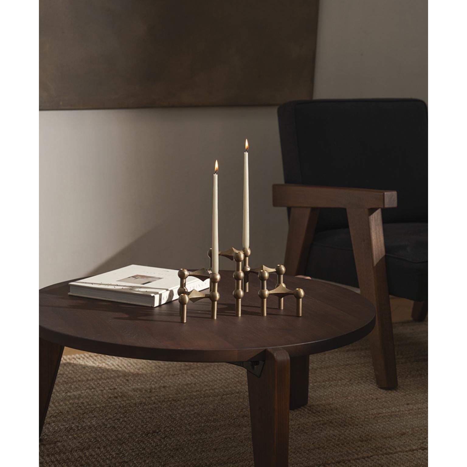 Set de 3 Portavelas Decorativos de Latón Bronceado by STOFF Nagel Danés en venta
