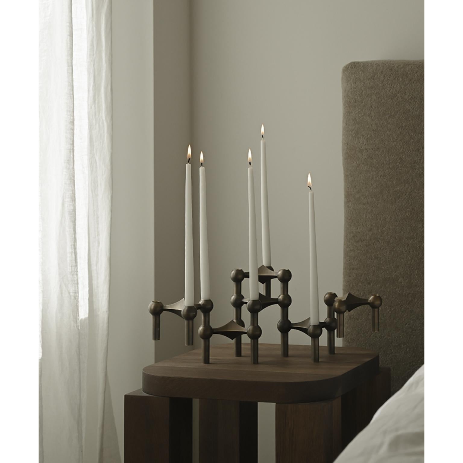 Set de 3 Portavelas Decorativos de Latón Bronceado by STOFF Nagel Otro en venta