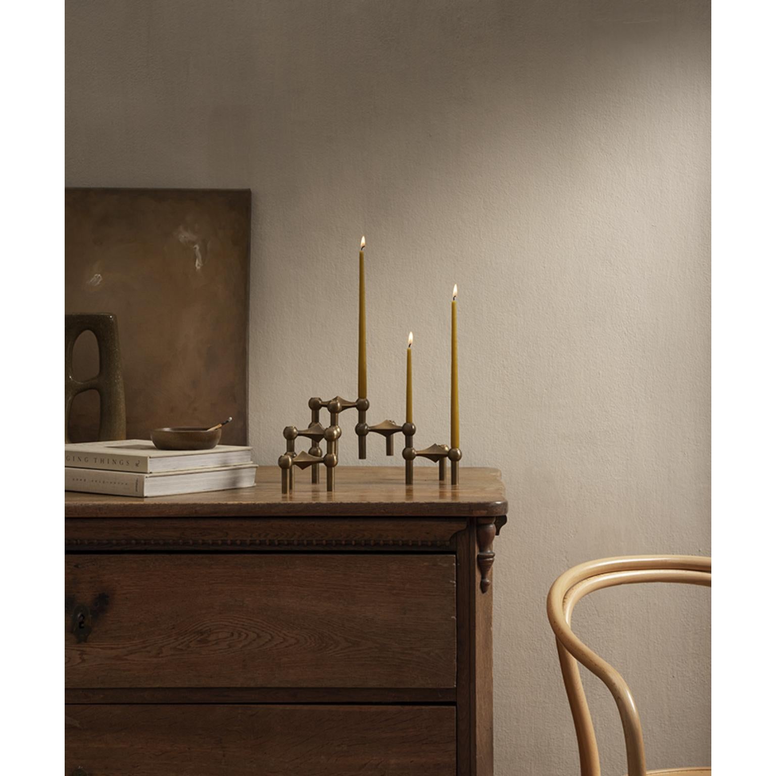 Set de 3 Portavelas Decorativos de Latón Bronceado by STOFF Nagel Siglo XXI y contemporáneo en venta