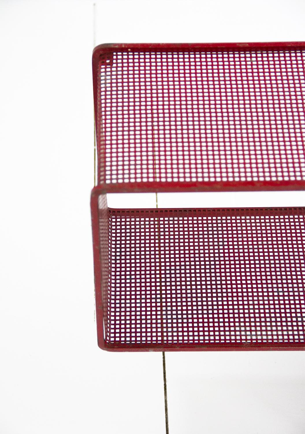 Set of 3 ‘Dedal’ Wall Shelves by Mathieu Matégot, Perforated Steel French, 1950s For Sale 5
